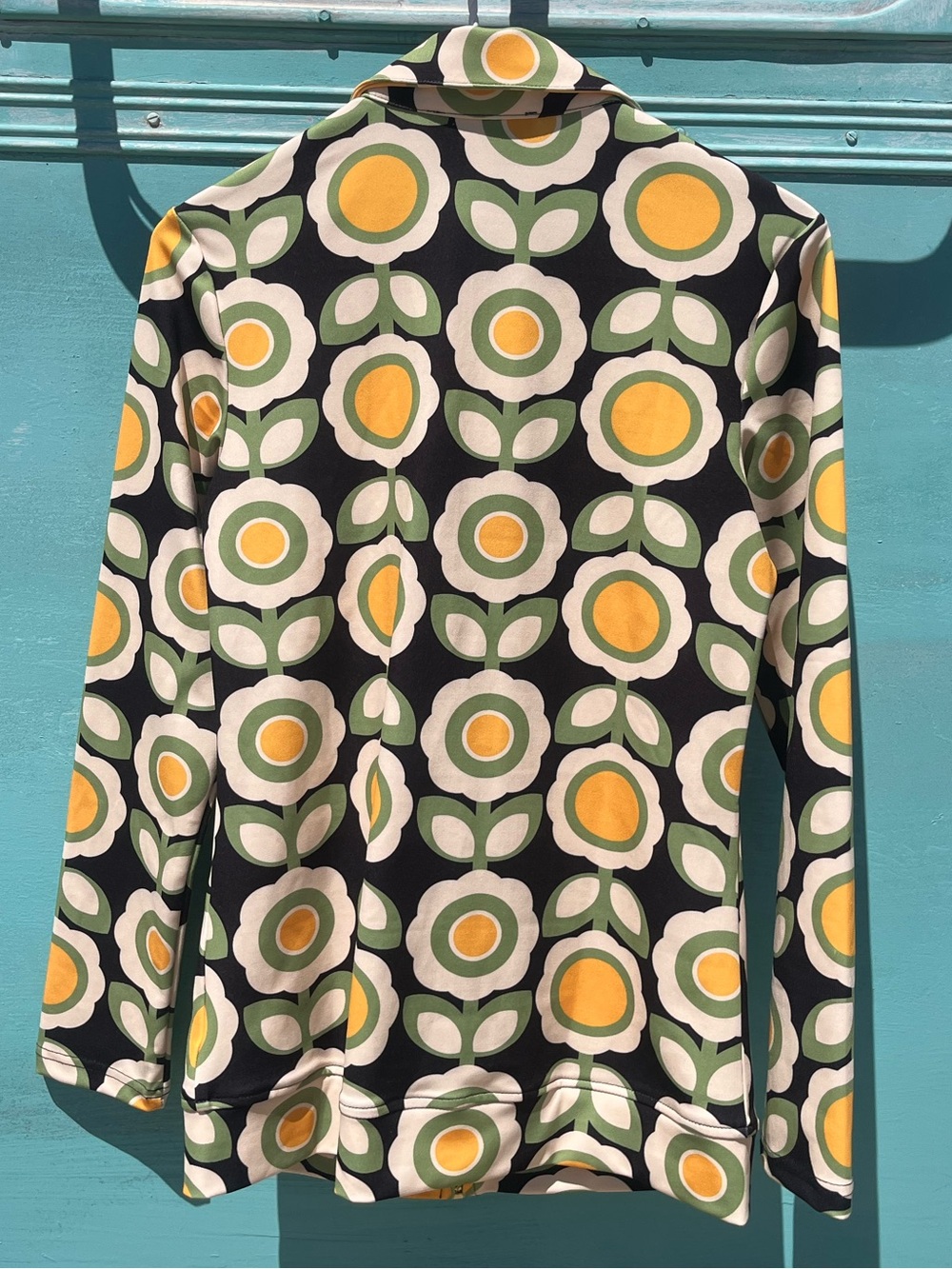 Juliet MADCAP Retro 70s Dagger Collar Zip Shirt G - Picture 2 of 4
